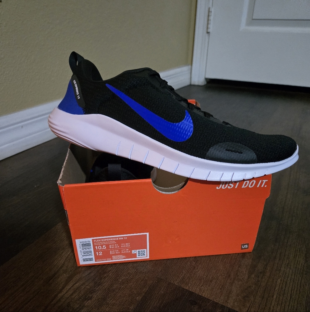 Nike Black and Blue Sneakers with Sleek Design